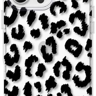 iPhone 16 Pro telefonikaaned, läbipaistev, leopardimustriga