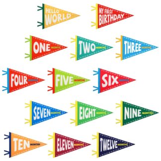 Värvilised vildist beebi verstapostide vimplid (14tk)