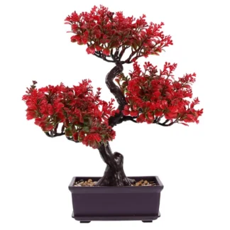 Punane bonsai puu potis, plastik, 30x35 cm
