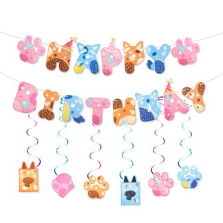 Armas koerteteemaline sünnipäevabänner, kokkupanemata