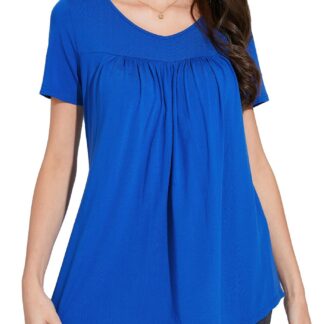 Lühikeste varrukatega tuunika, V-kaelusega, sinine (s. M)