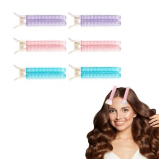 Suured klambriga rullid lainete tegemiseks juustesse (6tk, sinine, lilla, roosa)