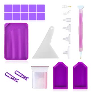 Teemantmaali tarvikud, pliiats ja vahetatavad otsikud (33osa, 6 otsikut)