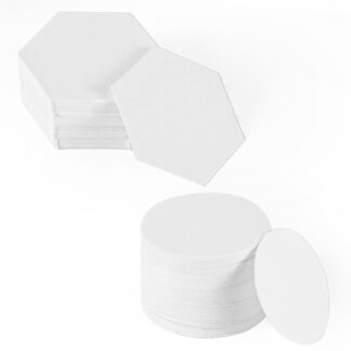 Valged paberist lapitehnika šabloonid, kuusnurk ja ümar (200tk)