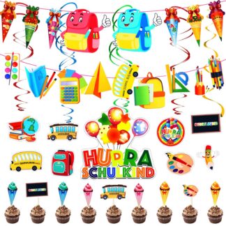 Kooli alguse dekoratsioonikomplekt (vanik, koogitopper)