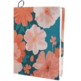 Veniv nailonist raamatukate, lillemustriga, roosa (23x28cm)