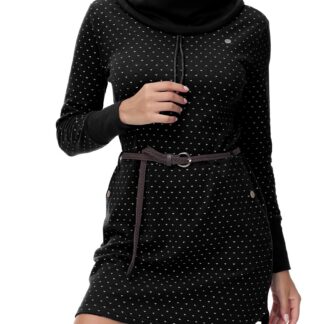 Naiste dresskleit, kõrge kaelusega, musta südamega (s. S)