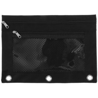 3-rõngaga kausta kinnitatav pinal, lukuga, must