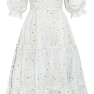 Naiste lilleline kleit, valge (s. S/34)