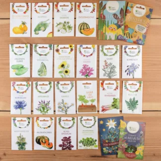 Seemnepakk! 24 pakki seemneid komplektis - lilled, köögiviljad, maitsetaimed