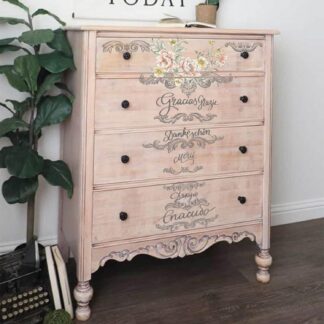 Mööblikleebis, UV DTF, akvarell lilled ja kiri