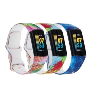 Veekindel spordirihm Fitbit Charge 5/6 jaoks, juhuslik muster