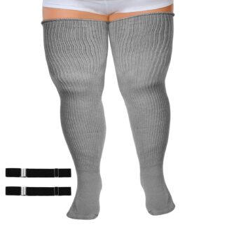 Hallid pluss-suuruses reiepikkused sukad, reguleeritavate pannaldega