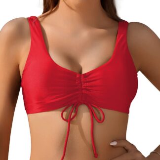 Naiste bikiinitopp, U-kaelusega, reguleeritav, punane (s. S)
