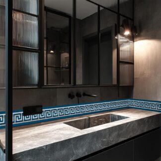 Kleebitav porte, Kreeka stiilis, veekindel, sinine (10x200cm)