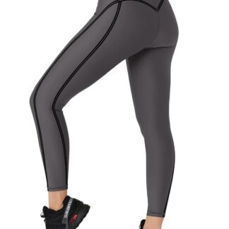 Naiste kõrge vöökohaga läbipaistmatud spordileggingsid, hallid (s. S)