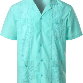 Meeste tikandiga lühikeste varrukatega suvesärk, roheline (s. L)