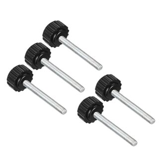 Rihveldatud kinnitusnupud, must, plastikust (5tk, M4x35mm, pea 16mm)