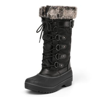 Naiste kõrge säärega lumesaapad, veekindlad, karusnahkse voodriga, must (s. 37)