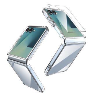 Samsung Galaxy Z Flip 7 5G telefonikaaned, läbipaistev, ekraanikaitsega
