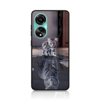 Oppo A78 4G telefonikaaned, must, loomamustriga