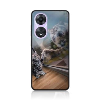 Oppo A58 4G telefonikaaned, must, loomamustriga