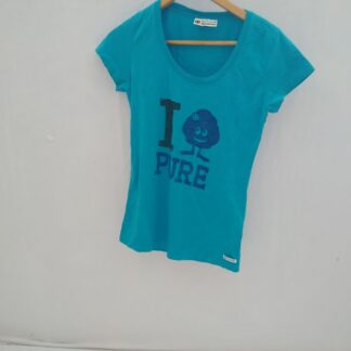 Türkiissinine T-särk, suurus XS